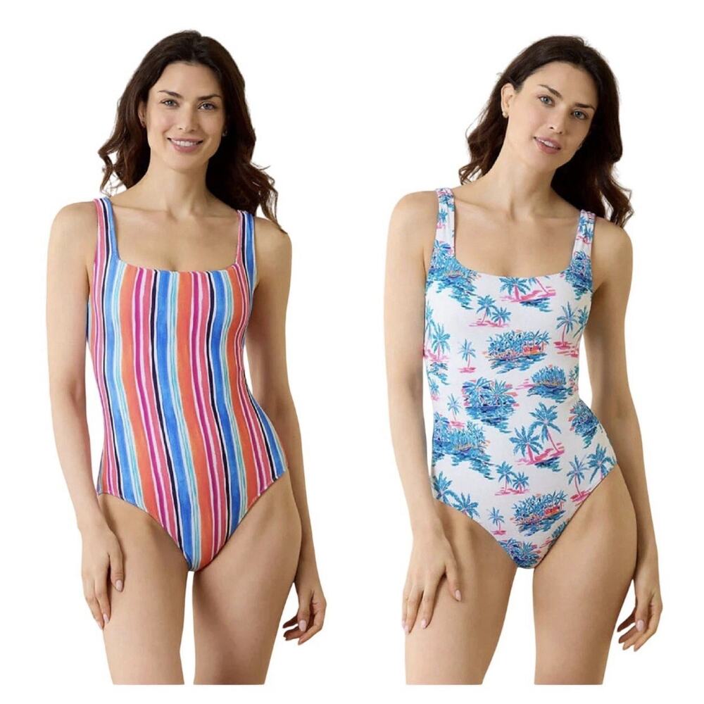 NWT Tommy Bahama Island Cays Oasis One-Piece Swimsuit Size 8 Colorful Reversible
